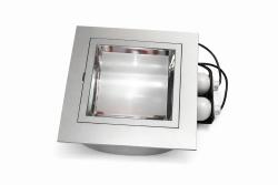 FARETTO DA INCASSO A SOFFITTO PER INTERNO QUADRATO IN METALLO DI COLORE ALLUMINIO