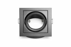 FARETTO DA INCASSO A SOFFITTO PER INTERNO QUADRATO IN METALLO DI COLORE NERO