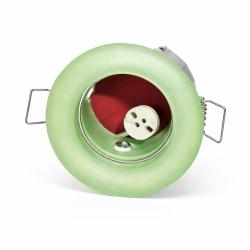 FARETTO DA INCASSO IN VETRO VERDE TONDO FISSO