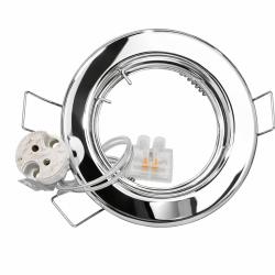 FARO DA INCASSO A SOFFITTO FISSO CON CORNICE CROMATA 1XGU5.3