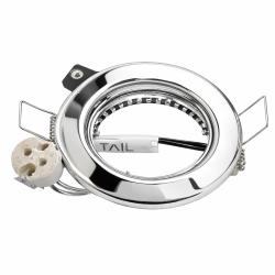 FARO DA INCASSO A SOFFITTO TONDO CON CORNICE IN METALLO VERNICIATO CROMO