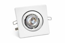 FARETTO INCASSO F102 ORIENATBILE QUADRATO BIANCO LUCIDO SENZA VETRO 