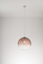 Lampadario Planet Grande Sfera Vetro Marrone 45 cm Perenz 8526 E