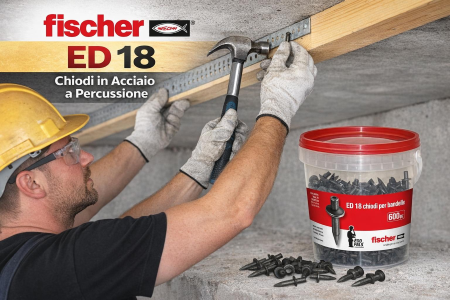CHIODO IN ACCIAIO A PERCUSSIONE ED 18 FISCER CONF. 600 PZ