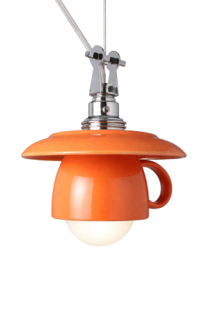 LAMPADA A SOSPENSIONE A FORMA DI TAZZA DI CAFFE' H250 COLORE ARANCIO