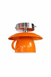 PLAFONE D15 H250 CROMO E ARANCIO A FORMA DI TAZZA VESOI