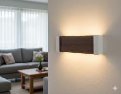 APPLIQUE DA PARETE PER INTERNO IN PLEXIGLASS ACCIAO E MARRONE VESOI RIGLASS/AP 2G11 18W