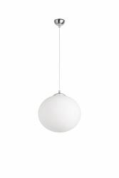 SOSPENSIONE PER INTERNO STRUTTURA IN ACCIAO SATINATO E VETRO OPALE