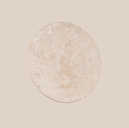 Applique Decorativa Rotonda In Travertino Led 4w 3000k Bobbin Trio