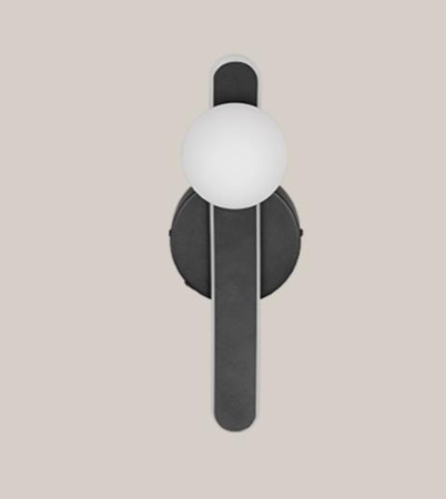 Applique Napoli Nero Con Sfera Vetro Led CCT Dimmerabile Napoli Trio 11W