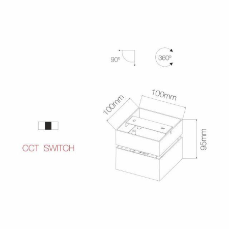 Faretto LED da superficie RUBYC NERO 14W 220/240V CCT colore nero BENEITO FAURE 4231-N