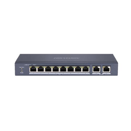 HIKVISION SWITCH 8P LAN 10/100M RJ45 POE+2P GIGABIT RJ45 HIKVISION DS-3E0310P-E/M 802.3AF/AT, POE PO