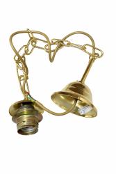 Kit sospensione portalampada E27 finitura ottone con catena