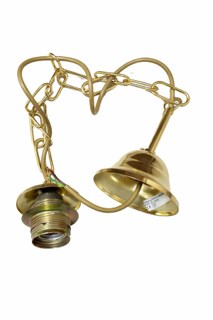 Kit sospensione portalampada E27 finitura ottone con catena