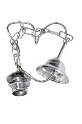 Kit sospensione portalampada E27 finitura cromata con catena