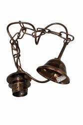 Kit sospensione portalampada E27 finitura brunito con catena