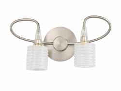 APPLIQUE DA PARETE PER INTERNO IN ACCIAO SATINATO E VETRO LIPPARINI AMELIE 1188 BOZ