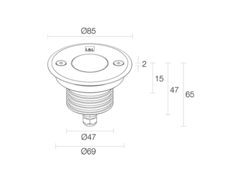 FARETTO DA INCASSO PER ESTERNO BRIGHT2.4 5W 24Vdc 3000K 34° ACCIAIO INOX