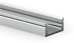PROFILO IN ALLUMINIO 2 METRI DA SUPERFICIE + COVER OPALE + 2 TAPPI 