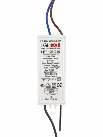 Trasformatore elettronico 230V con uscita 12V, potenza 35-105W