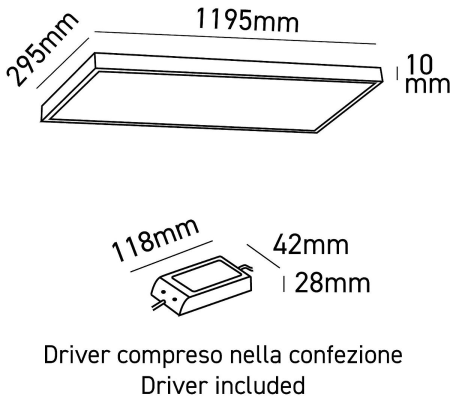 PANNELLO LED BACKLIT 300x1200x35mm 36W CW UGR<19 