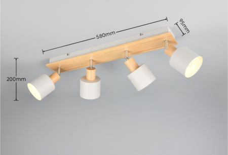 PLAFONIERA SHANTI A SOFFITTO 4 SPOT TRIO LIGHTING 862700476