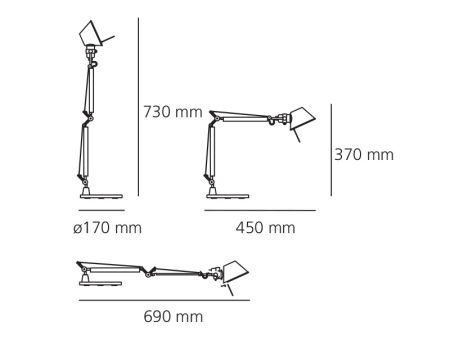 Artemide Tolomeo Micro Alluminio Lampada da Tavolo Alluminio A011800  