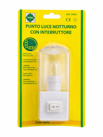 LAMPADA NOTTURNA CON INTERRUTTORE 230V 50HZ E14 5W
