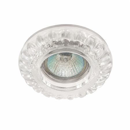 Faretto da incasso F80 con fissaggio tondo, vetro trasparente, foro di installazione Ø 80 mm, fascio luminoso 20°.