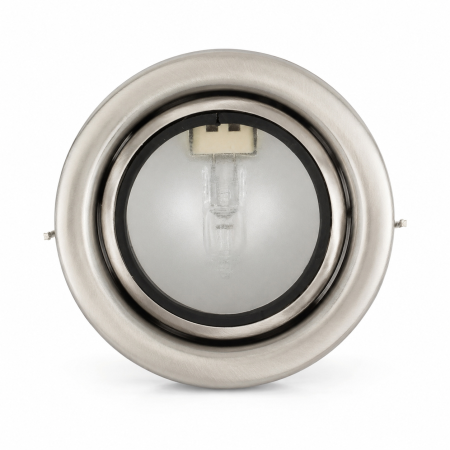 Faretto da Incasso F58 Spillo Orientabile Tondo Cromo Satinato con Vetro – 12V 20W