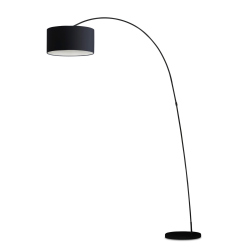 Faro 68463 - Papua Lampada Da Terra Nera In Metallo E Tessuto