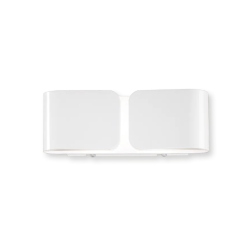 CLIP AP2 MINI Applique da parete in lamina di metallo bianco con diffusore in vetro