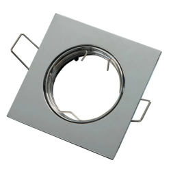 Faretto ad incasso orientabile quadrato Cromo 230V IP20 per lampade GU10 LAMPO DIKORSQ230/CR