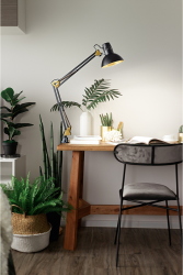 LAMPADA DA TAVOLO IN METALLO NERO E ORO 4025 NOR PERENZ
