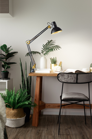 LAMPADA DA TAVOLO IN METALLO NERO E ORO 4025 NOR PERENZ