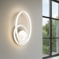 Applique da parete moderna diva gea luce bianco led 21w 3000k