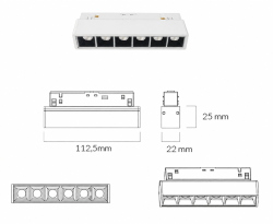 BARRA LED DARK LIGHT 48V 6W 3000K BIANCA