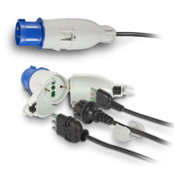 Adattatore OPTIMUS da spina CEE 2P+T 16A 230V a 1 presa P40 IP44, colore grigio  